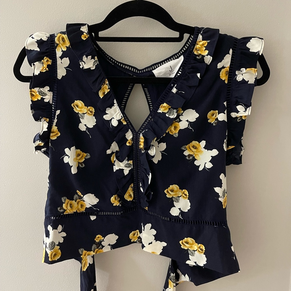 Floral open back crop